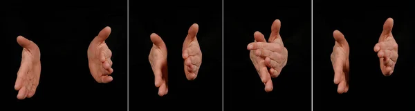 Руки Женщины Хлопают Черном Фоне — стоковое фото