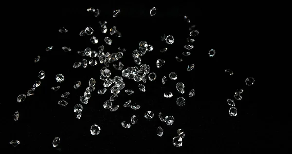 Diamonds Falling Black Background — Stock Photo, Image