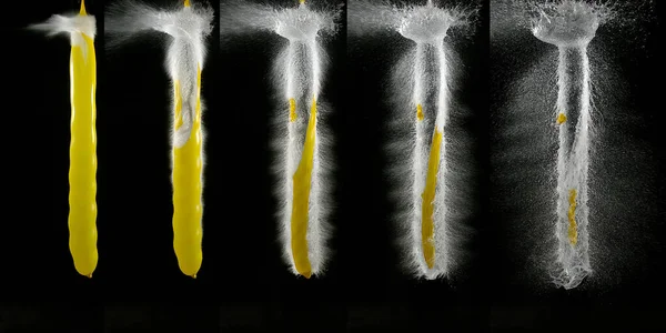 爆裂水灌满黄色气球 — 图库照片