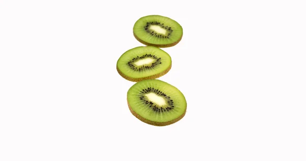 Kiwi Actinidia Chinensis Fruit Tegen Witte Achtergrond — Stockfoto