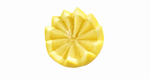 Gelbe Zitrone Zitruslimonum Vor Weißem Hintergrund — Stockfoto