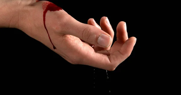 Ruka Ženy Krve Sebevraždu — Stock fotografie