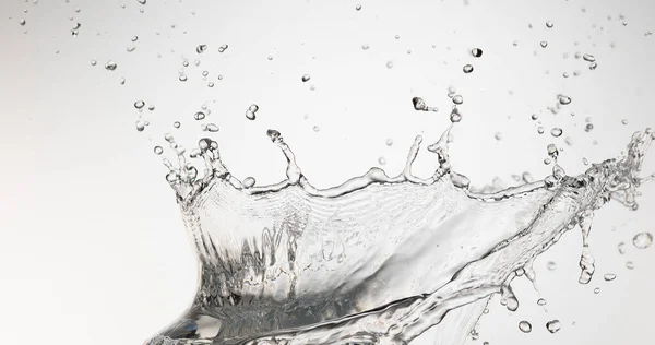 Spurting Água Para Fora Encontro Fundo Branco — Fotografia de Stock