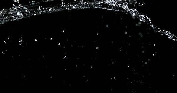 Water Spurting Out Black Background — Stock Photo, Image