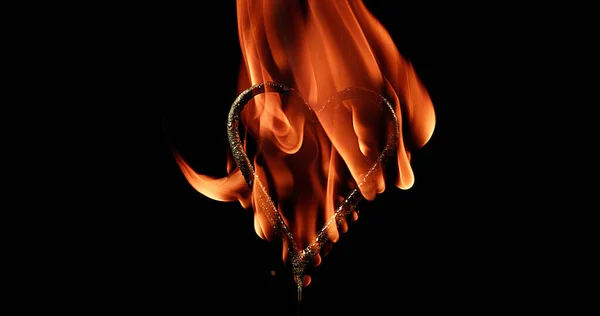 圣瓦伦丁节燃烧的心 — 图库照片