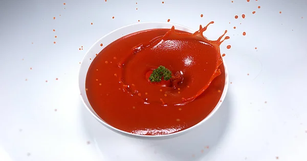チェリートマト ソランリコピクス トマトジュースに落ちるフルーツ — ストック写真
