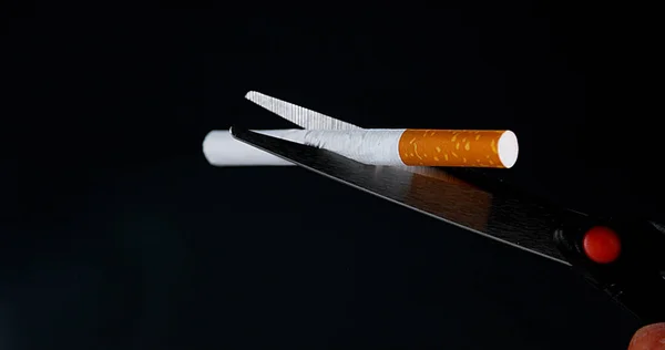 Stoppen Met Roken Zwarte Achtergrond — Stockfoto