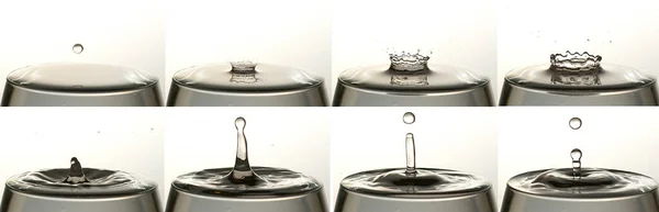 Wassertropfen Fallen Ein Glas — Stockfoto