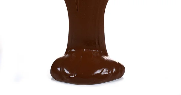 Chocolade Stroomt Witte Achtergrond — Stockfoto