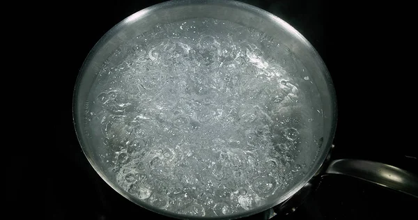 Hot Boiling Water Saucepan — Stock Photo, Image