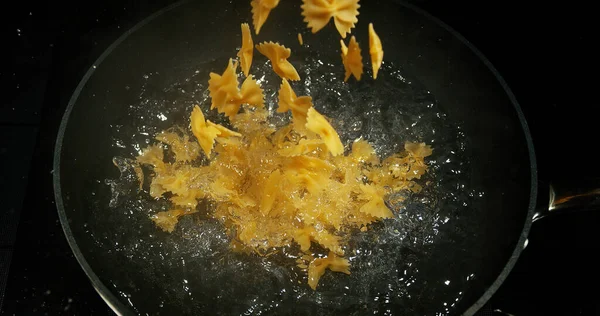 Pasta Falling Boiling Water — Stock Photo, Image