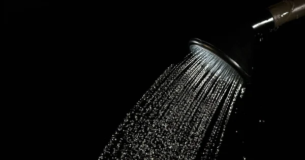 Water Flowing Watering Can Black Background — Stock Photo, Image