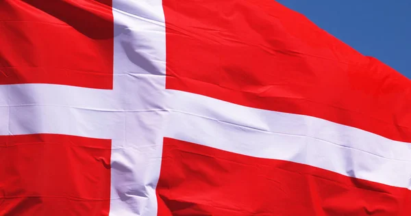 Dänische Flagge Weht Wind — Stockfoto