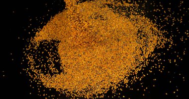 Kara Arkaplan 'a Düşen Polen Köfteleri