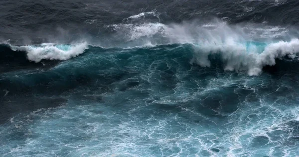 Κύματα Στον Ατλαντικό Ωκεανό Πόρτο Μονίζ Νήσος Μαδέρα Πορτογαλία — Φωτογραφία Αρχείου