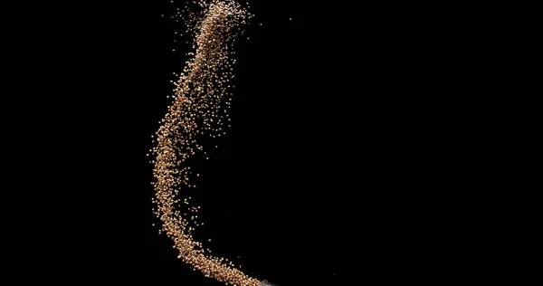 Coriander Coriandrum Sativum Seeds Falling Black Background — Stock Photo, Image