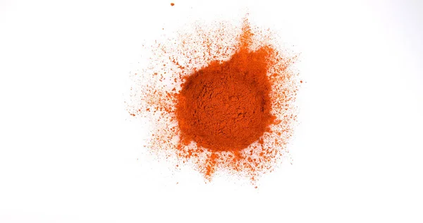 Paprika Capsicum Annuum Powder Exploding White Background — Stock Photo, Image
