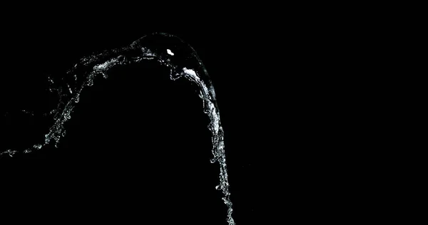 Wasser Spritzt Und Spritzt Vor Schwarzem Hintergrund — Stockfoto