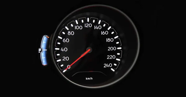 車の速度計 安全シンボル 燃料レベル — ストック写真