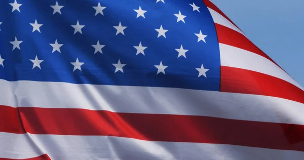 Americká Vlajka Vlnící Větru Normandie — Stock fotografie