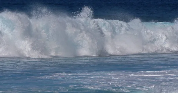 Hullámok Atlanti Óceánon Porto Moniz Madeira Sziget Portugália Stock Fotó