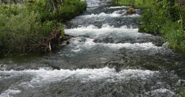 Şelale, Nehir, Krka Doğal Parkı, Hırvatistan 'ın Damaltia kentinde Sibenik yakınlarında