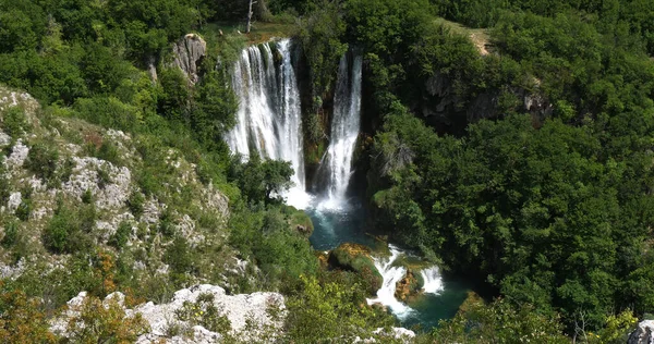 Cascada Parque Natural Krka Cerca Sibenik Damaltia Croacia — Foto de Stock