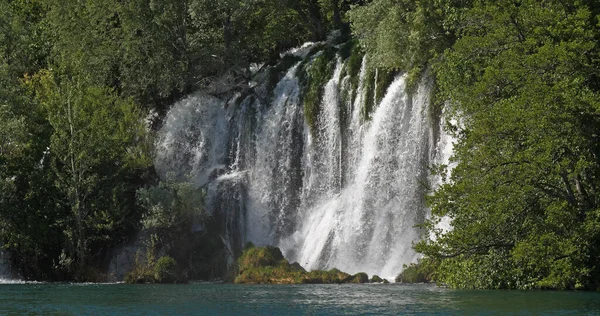 Vízesés Krka Natural Park Sibenik Damaltia Horvátország — Stock Fotó