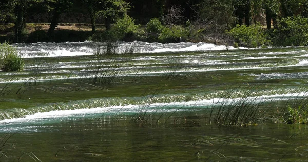 Καταρράκτης Ποταμός Φυσικό Πάρκο Krka Κοντά Στο Σίμπενικ Στη Δαμαλτιά — Φωτογραφία Αρχείου