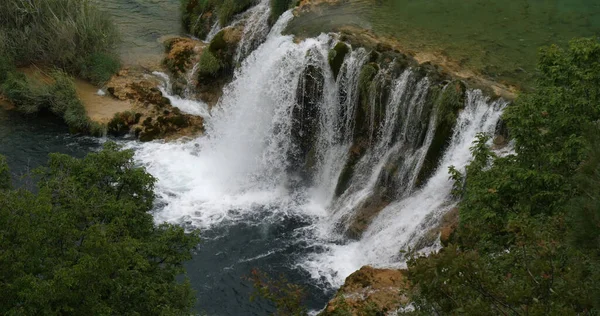 Cascada Parque Natural Krka Cerca Sibenik Damaltia Croacia —  Fotos de Stock