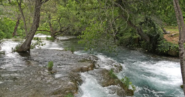 Wodospad Rzeka Park Naturalny Krka Blisko Sibenik Damaltia Chorwacja — Zdjęcie stockowe