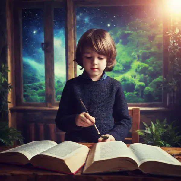 Cute Little Child Reading Book — Fotos gratuitas