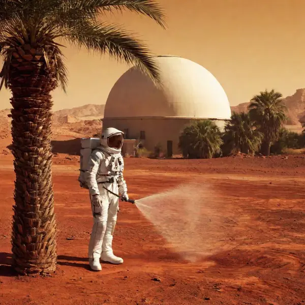 Astronaut Standing Ground Desert — Foto de stock gratis