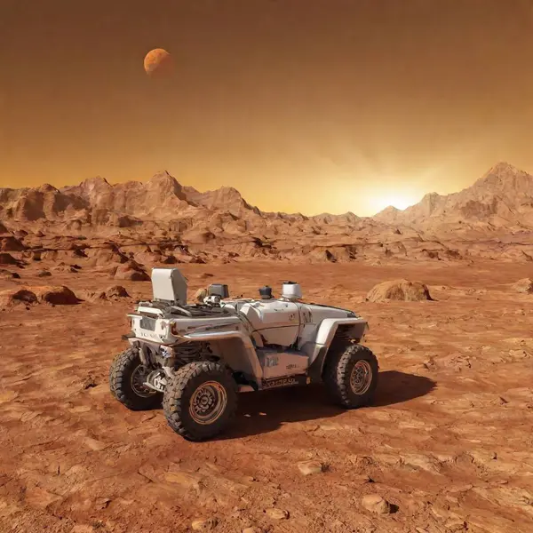 Robotic Machine Mars Land Surface — Foto de stock gratis
