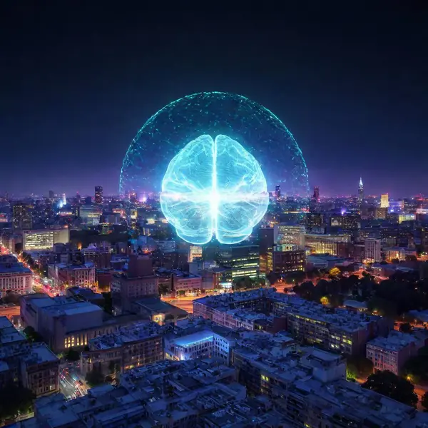 Big Data Visualization Human Neon Brain — Fotos gratuitas