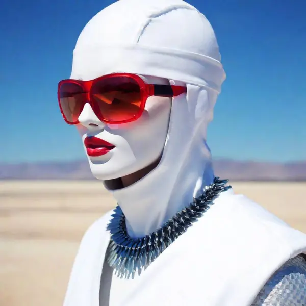 Portrait Woman White Fashionable Clothes Red Sunglasses — Foto stock gratuita