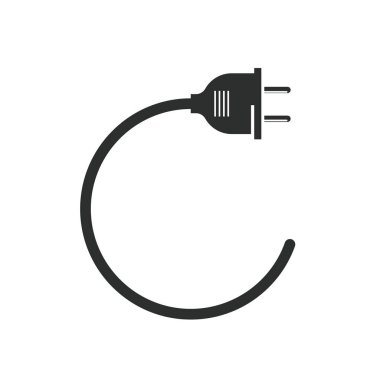 elektrik kablosu siyah simge vektör tasarımı