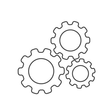black line  gear icon vector element design template web