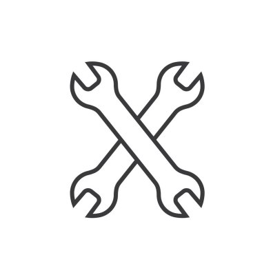 wrench crossed line icon vector element design template web