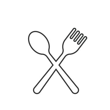crossed fork spoon icon vector design template web