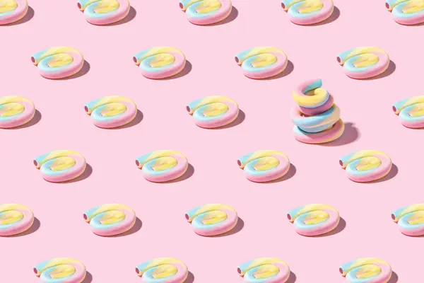 stock image Candy pattern over yellow or pink background
