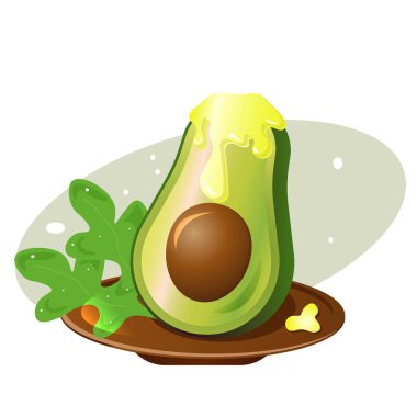 Tereyağlı avokado. vektör resmi