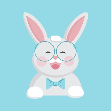 Paskalya tavşanı. Vektör düz resmi