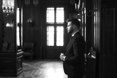 yakışıklı sakallı adam portresi