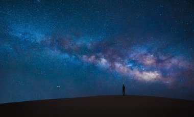 Güzel yıldızlı gökyüzü fotoğrafçılığı