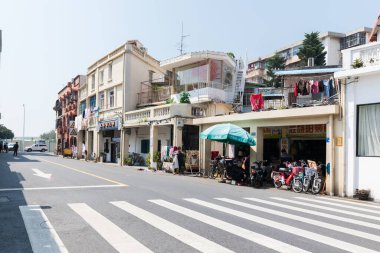 Geleneksel Minnan Arcade Yürüme Yolları ve Süslü Sütunlarla Mimarisi
