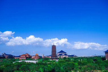 Mavi Gök Altındaki Foshan Shunde Parkında Modern Klasik Mimarlık Kompleksi
