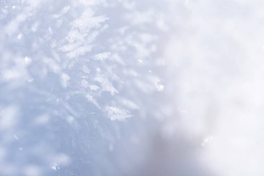 Kar Tarlası Dokusunda Beyaz Buz Kristali Kar Tanelerinin Yakın Çekimi