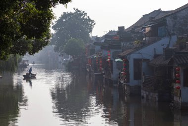 Sabahın erken saatlerinde Xitang 'ın Sahne Jiangnan Su İzlenimi