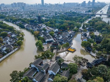 Pekin-Hangzhou Kanalı Suzhou 'nun Büyük ve Taze Hava Fotoğrafları